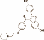 Tamoxifen, an effective anti-oestrogen that's popular among doping users, has a drawback. For women at least, in the longer term, its use reduces lean body mass and leads to an increase in fat mass. Another anti-oestrogen, raloxifene [structural formula on the right], does not have these disadvantages. A Dutch study suggests that it actually improves body composition.