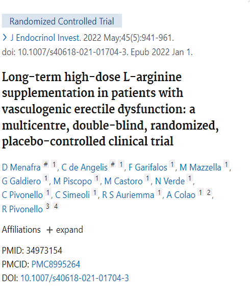 At this dose, arginine has a prosexual effect in men | Trial