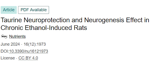 Taurine may protect the brain against alcohol