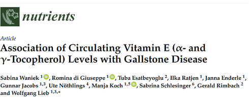 High vitamin E levels reduce the risk of gallstones