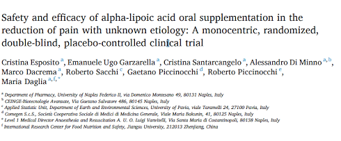 A supplement with alpha-lipoic acid reduces pain complaints for which doctors have no explanation. A relatively high dose of 800 milligrams per day works just as well as half that.