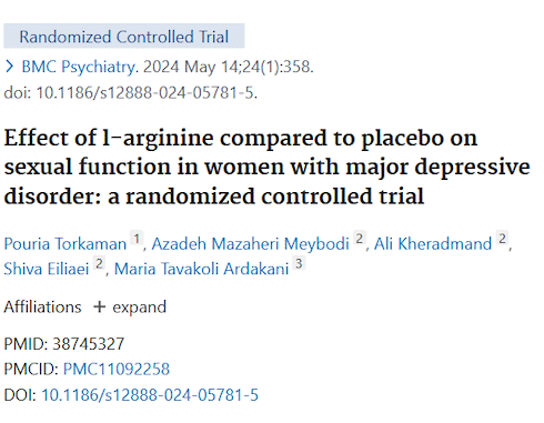 Two grams of L-arginine per day improves women's sexual functioning