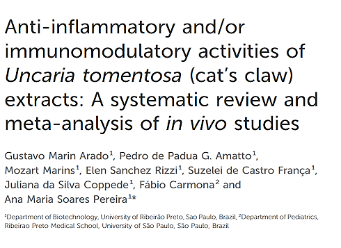 Before taking Cat's Claw supplements, please read this meta-study first