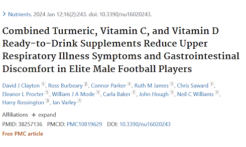 Shot with turmeric and vitamins reduces the number of sick days of professional athletes