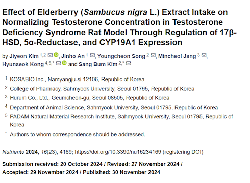Does fructosyl-leucine in elderberries increase testosterone levels?