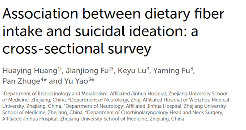 Every gram of dietary fiber makes the risk of suicide a little smaller