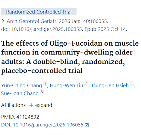 Fucoidan increases muscle strength and endurance in people over 60