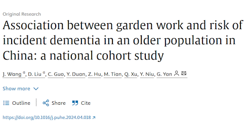 Working in the garden may protect against dementia