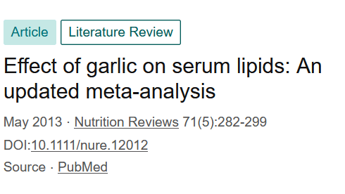 Garlic lowers LDL levels | Metastudy