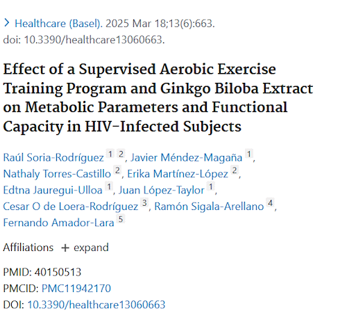 Combination of Ginkgo biloba with exercise has antidiabetic effect in HIV patients