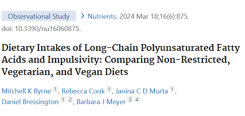 Deficiency of omega-3 fatty acids hampers vegans' thought processes