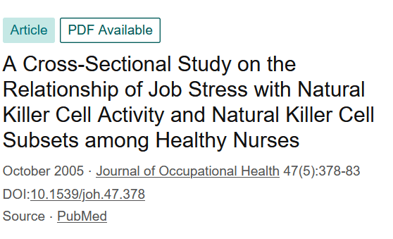 Reducing work stress is activating NK cells