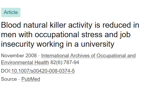 Reducing work stress is activating NK cells