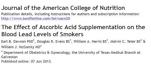 Vitamin C supplementation removes lead from the body