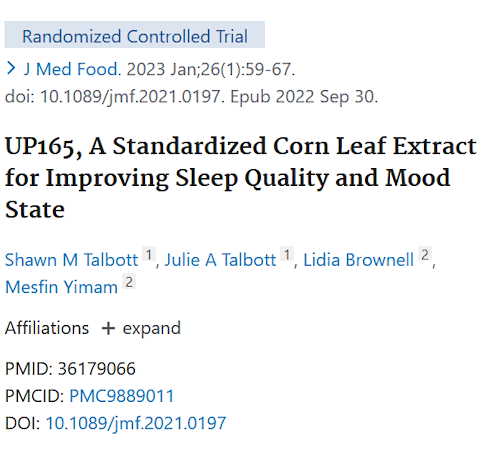 Maizinol improves sleep and lowers cortisol