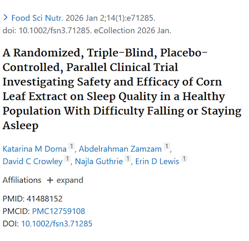 Corn leaf extract improves sleep