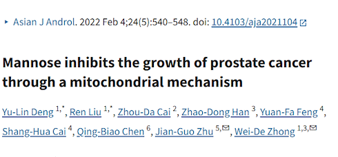 Mannose may inhibit prostate cancer | Animal data