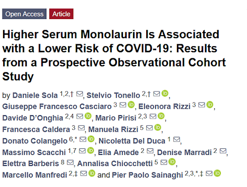 Monolaurin protects against covid