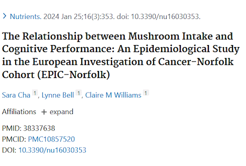 Edible mushrooms protect cognitive abilities against aging