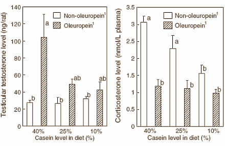 Oleuropein is a compound that occurs naturally in olive oil and helps the body to use proteins more economically. In a Japanese study, published in the Journal of Nutritional Biochemistry, rats that had a protein-rich diet retained no less than 46 percent more protein when large amounts of oleuropein were added to their food. In addition, they produced more testosterone and less cortisol.