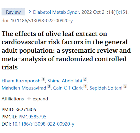High blood pressure? Supplementation with olive leaf extract reduces the risk of a heart attack