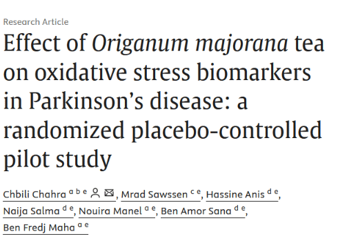 Marjoram tea tames oxidative stress in Parkinson's