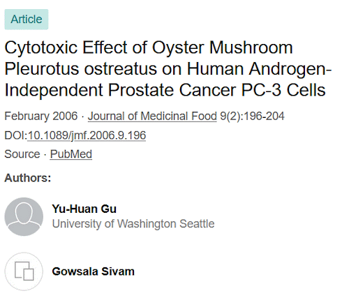 Oyster mushroom thwarts prostate cancer