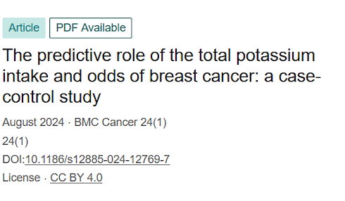Potassium-rich diet halves risk of breast cancer