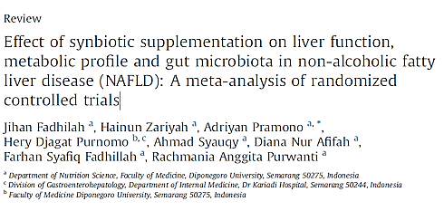 The effect of synbiotics on a fatty liver