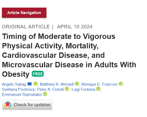 Physical activity is at its healthiest in the evening