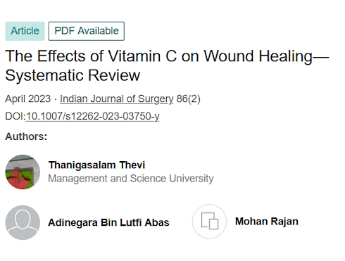 Vitamin C supplementation accelerates wound healing