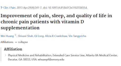 Vitamin D as a painkiller